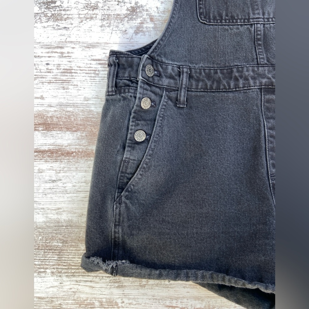 Madewell Black Jean Shorts Adjustable Straps - Picture 4 of 7